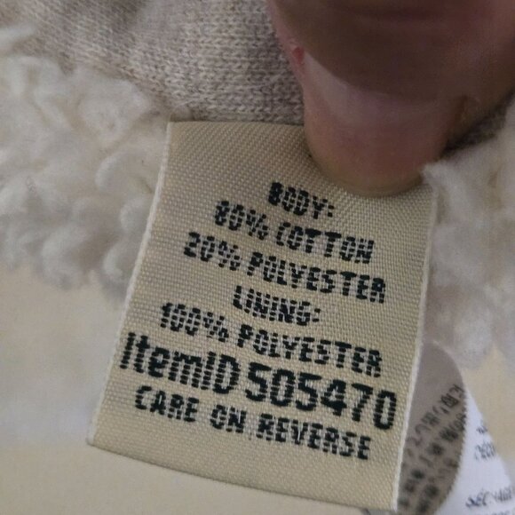 L.L. Bean 1912 Sherpa Lined Cardigan Jacket  Oatmeal Heather Size L - Picture 9 of 9